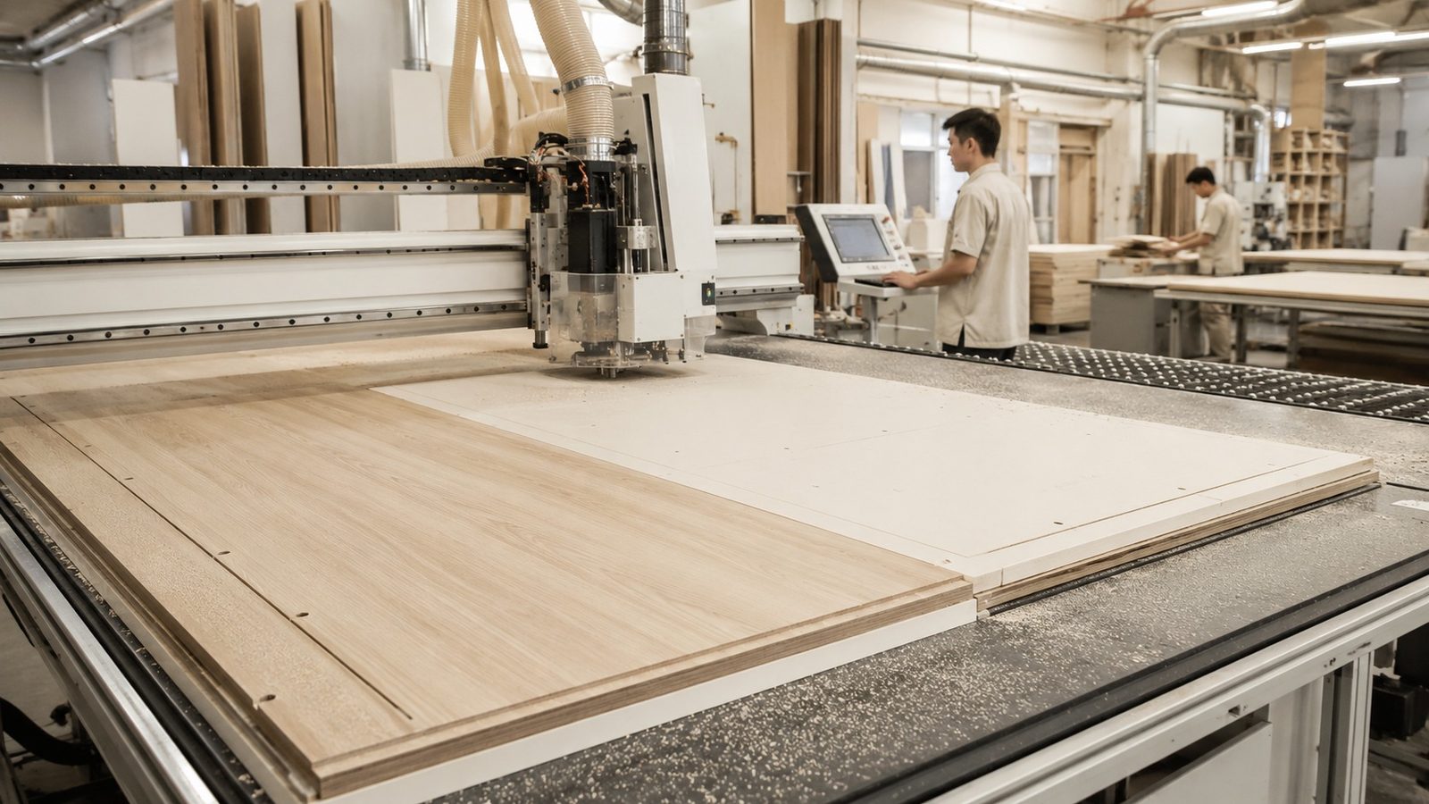 工廠 CNC 精準裁切板材,尺寸誤差小