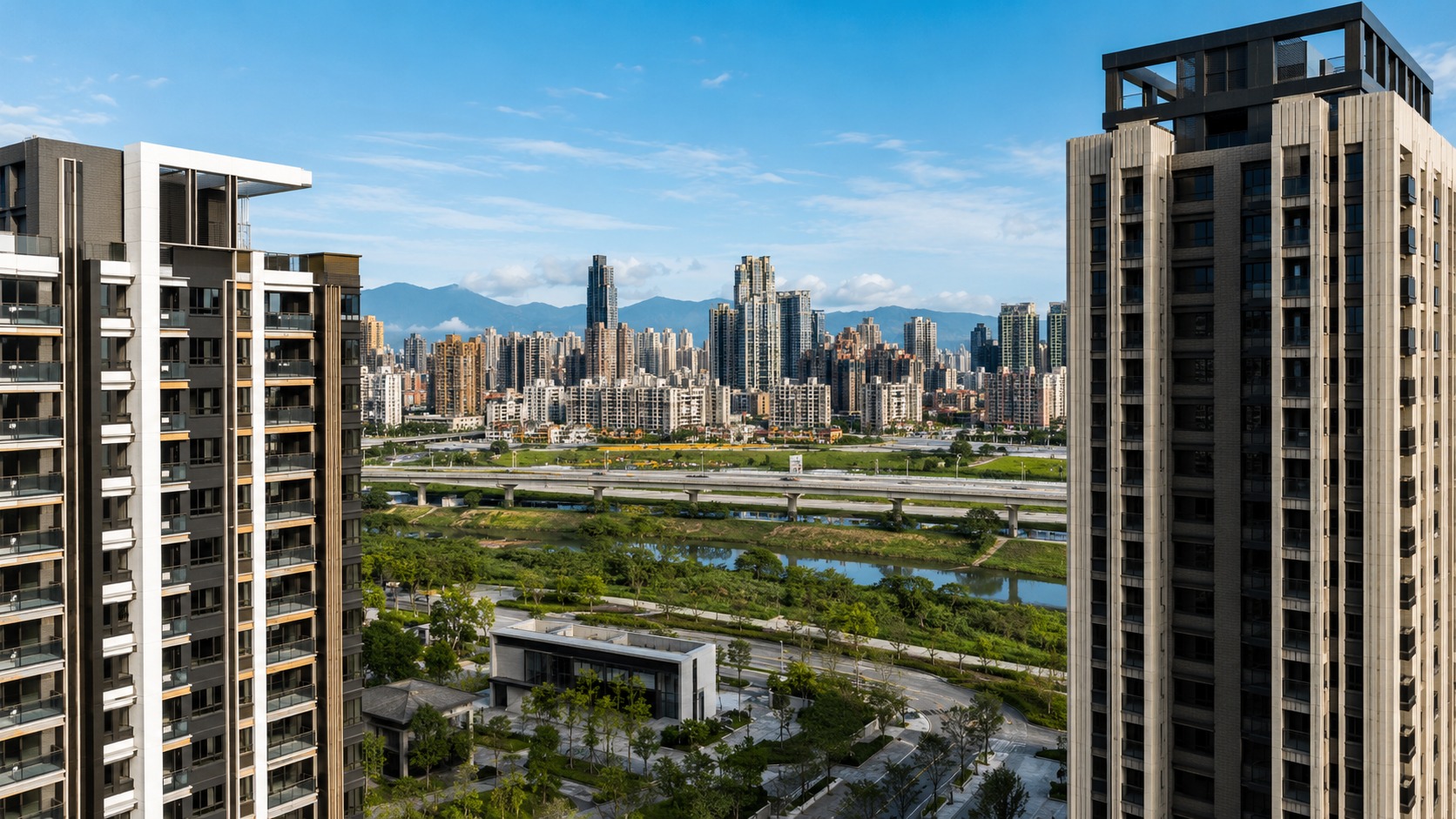 新北重劃區高樓住宅群天際線