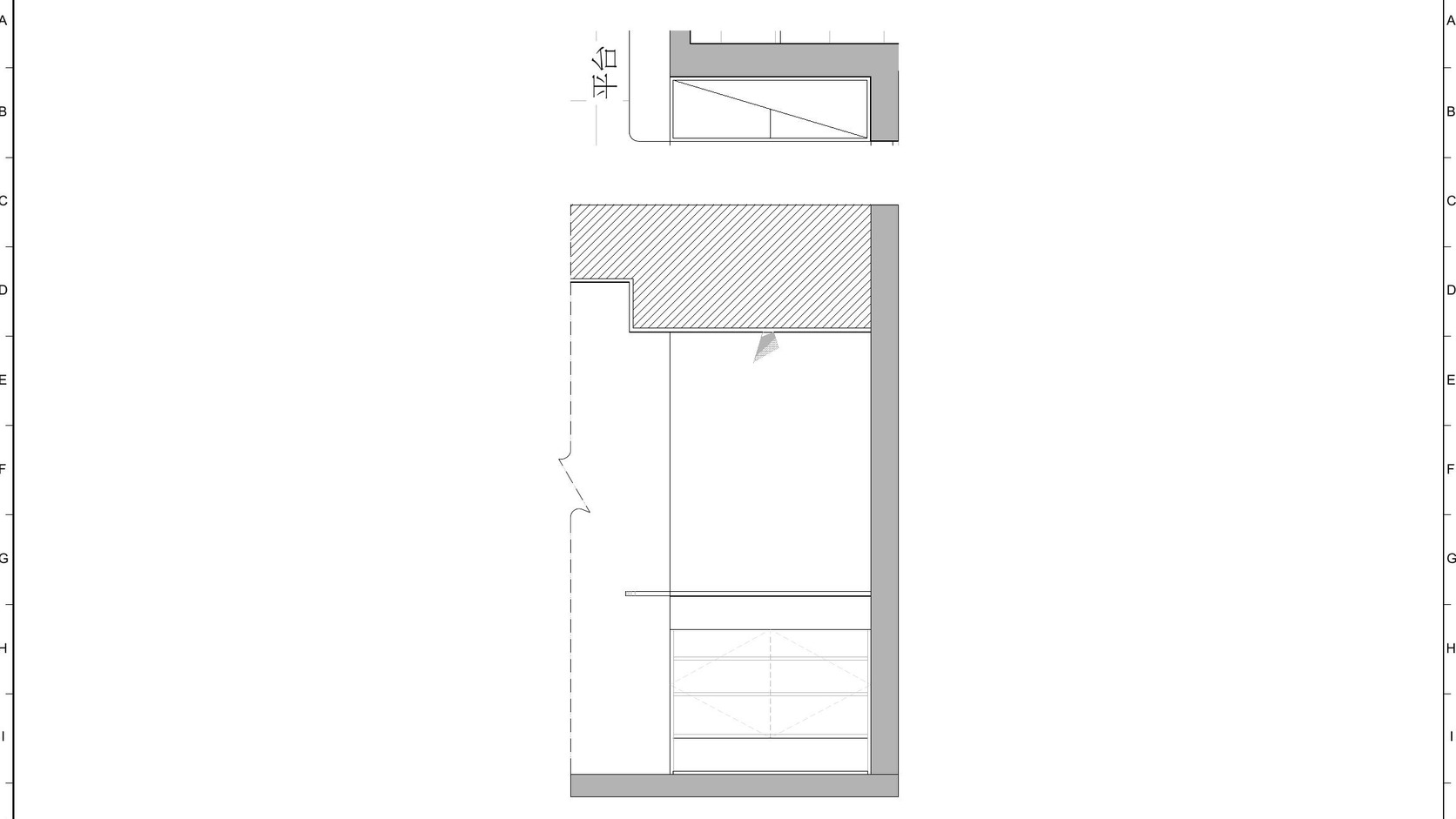 高櫃立面圖標註門片分割與層板位置