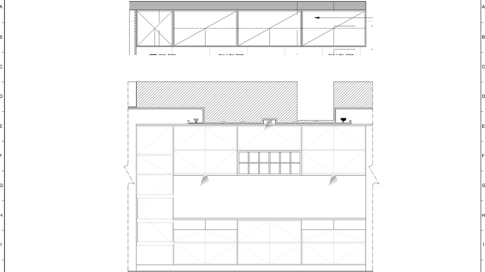 電視櫃立面圖標註開放層板與設備散熱空間