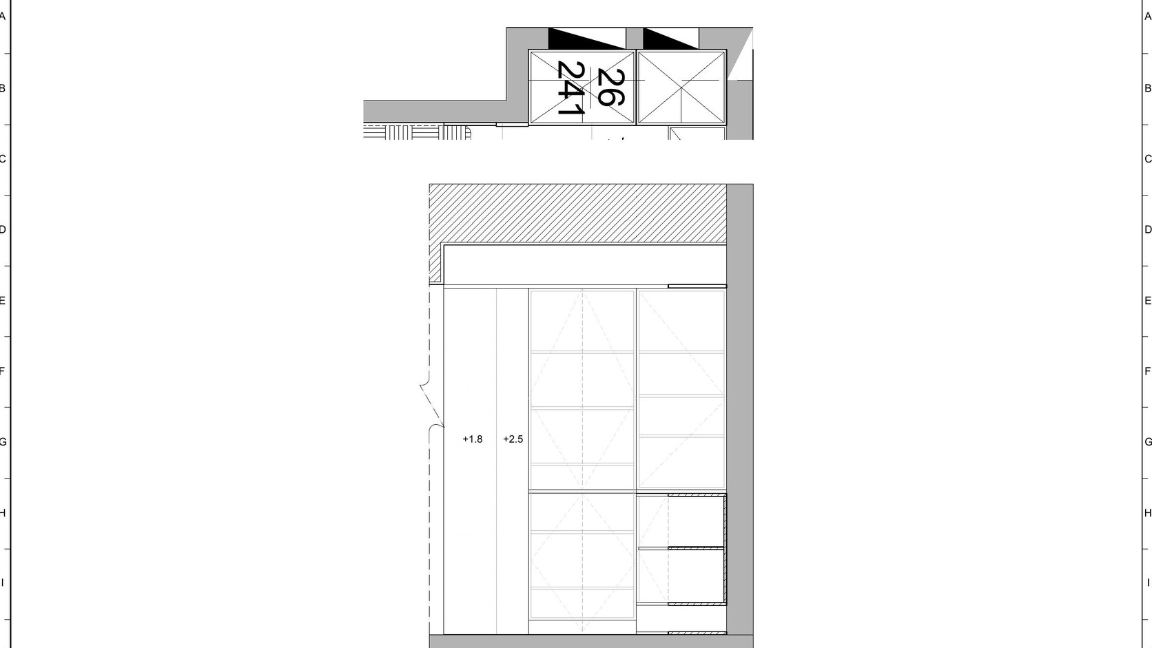 衣櫃立面圖標註吊掛區高度與抽屜組數